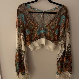 Never worn Free People boho Crop top size small